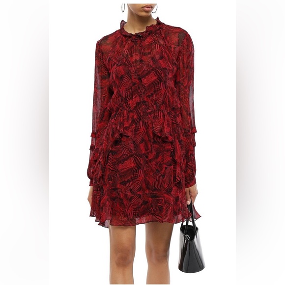 IRO prime ruffled Georgette mini dress - Picture 1 of 14